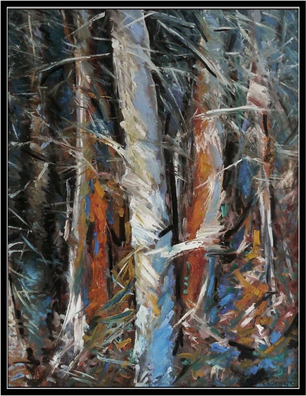 14. Chomczyk M. Las, olej na płótnie 120 x 95 cm 2002 r 6000
