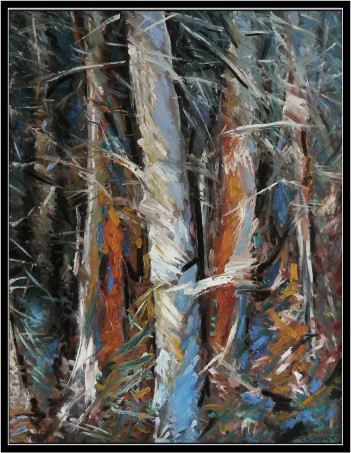 14. Chomczyk M. Las, olej na płótnie 120 x 95 cm 2002 r 6000
