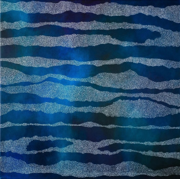 34. Bodakowska Zuzanna, DEEP BLUE, akryl na płótnie 60 x 60 cm 2022r, 1000zł