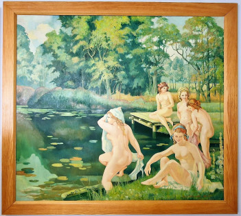 Łabanowski Jerz Nad Stawem Olej na płótnie 150 x 170 cm 1981 r