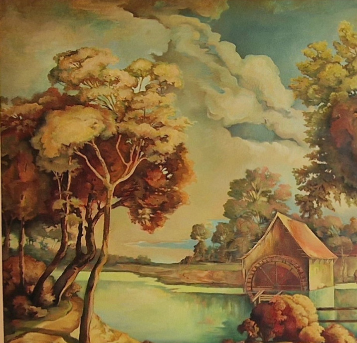 Łabanowska Dorota, Przy Młynie, olej na płótnie 150x 210 cm, 1981 r 1b