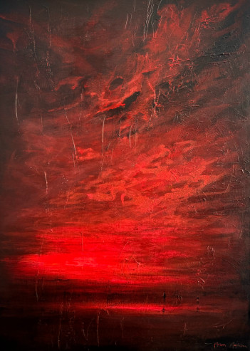 6. Malena Jankowska Red, 100 x 70 cm akryl na płótnie. 2024