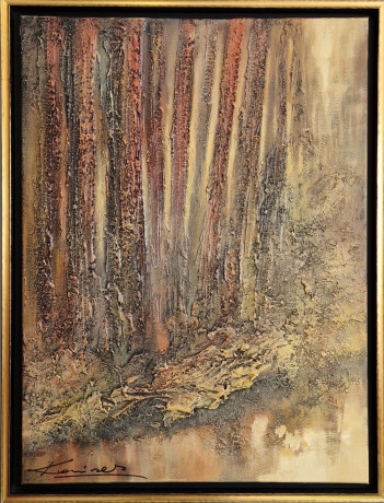 Koniczek K. Uroczysko Białowieskie..., akryl 80 x 60 cm  2023