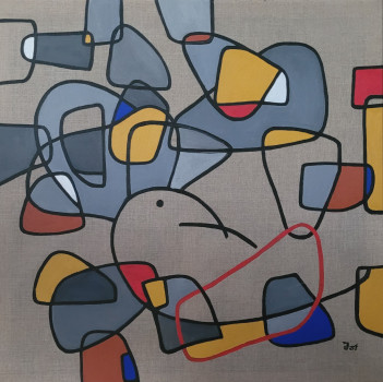 13. Ostrowska I. , Powidoki, akryl na płótnie 80 x 80 cm, 2024r 6000,00