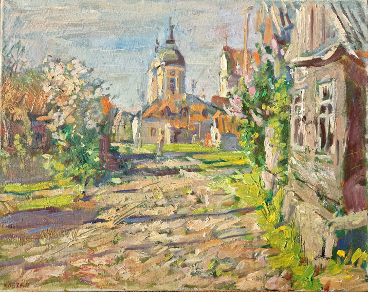 Kobzar O. Majowy wieczór w Tykocinie, olej 40 x 50 cm 2024r